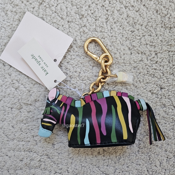 🚫SOLD🚫Kate Spade Ziggy Zebra Embellished Bag Charm - Picture 3 of 11